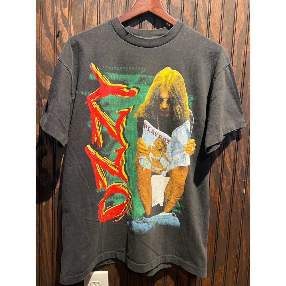 Vintage Ozzy Osbourne T-Shirt 90s AllSport Proweight Playboy Graphic Black L